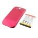 Baterie extinsa, compatibil cu Samsung Galaxy S3, i9300, rosu, 3600mAh, 654689