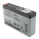 Acumulator plumb-acid, 6V, 7Ah, 151x34x94mm, SSB, SB-7-6, T124749