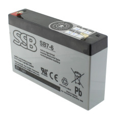 Acumulator plumb-acid, 6V, 7Ah, 151x34x94mm, SSB, SB-7-6, T124749