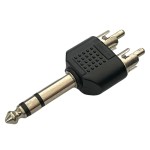 Adaptor jack tata, 6,3mm, stereo la 2 x RCA tata, 123559 Adaptor jack tata, 6,3mm, stereo la 2 x RCA tata, 123559