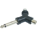 Adaptor jack tata 6,3 mm mono - 2 x RCA mama in Y - 126717