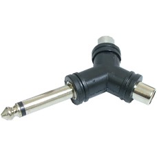 Adaptor jack tata 6,3 mm mono - 2 x RCA mama in Y - 126717