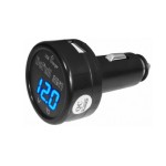 Incarcator auto 12V-24V, USB, 5V, 2,1A, cu voltmetru si termometru - 178301