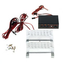 Stroboscop cu lumina rosu-albastru, 44 LED-uri, 12V - 118113