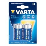 Set 2 baterii R14, C, alcaline, High Energy, Varta - 201446