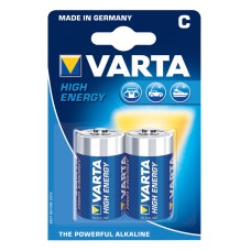 Set 2 baterii R14, C, alcaline, High Energy, Varta - 201446