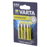 Set 4 baterii nealcaline R3, AAA, Superlife, Varta - 201518