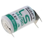Baterie 1/2AA, LS 14250, litiu, 3,6V, 1100mAh, cu terminale, Saft - 050447