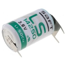 Baterie 1/2AA, LS 14250, litiu, 3,6V, 1100mAh, cu terminale, Saft - 050447