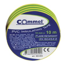 Banda izolatoare, verde-galben, 10m, latime 19mm, Commel, 524315 Banda izolatoare, verde-galben, 10m, latime 19mm, Commel, 524315