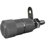 Borna 4mm, mama, negru, fixare pe panou - 122563