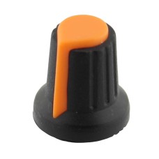 Buton pentru potentiometru, 15mm, plastic, negru-portocaliu, 15x17mm, 065564