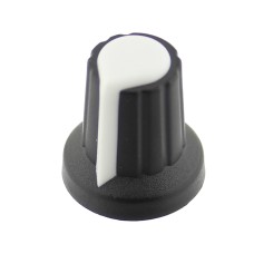 Buton pentru potentiometru, 15mm, plastic, negru-alb, 15x17mm, 065565