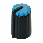 Buton pentru potentiometru, 12mm, plastic, negru-albastru, 12x19mm, 100013