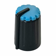 Buton pentru potentiometru, 12mm, plastic, negru-albastru, 12x19mm, 100013