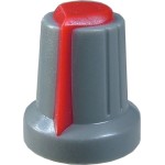 Buton pentru potentiometru, 15mm, plastic, gri-rosu, 15x17mm - 127000 Buton pentru potentiometru, 15mm, plastic, gri-rosu, 15x17mm - 127000