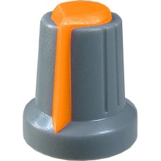 Buton pentru potentiometru, 15mm, plastic, gri-portocaliu, 15x17mm - 127001