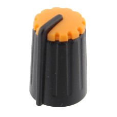 Buton pentru potentiometru, 14mm, plastic, gri-portocaliu, 14x20mm - 127011