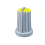 Buton pentru potentiometru, 14mm, plastic, gri-galben, 14x20mm - 127012