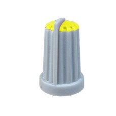 Buton pentru potentiometru, 14mm, plastic, gri-galben, 14x20mm - 127012