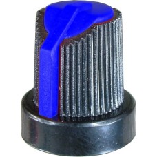 Buton pentru potentiometru, 18mm, plastic, negru-albastru, 18x15mm - 127023