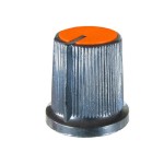 Buton pentru potentiometru, 15mm, plastic, negru-portocaliu, 15x15mm - 127031