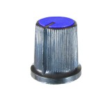 Buton pentru potentiometru, 15mm, plastic, negru-albastru, 15x15mm - 127034