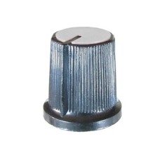 Buton pentru potentiometru, 15mm, plastic, negru-gri, 15x15mm - 127035