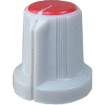 Buton pentru potentiometru, 15mm, plastic, gri-rosu, 15x16mm - 127040