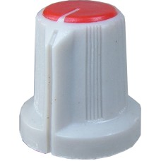 Buton pentru potentiometru, 15mm, plastic, gri-rosu, 15x16mm - 127040