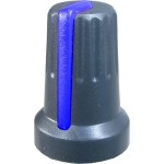 Buton pentru potentiometru, 14mm, plastic, negru-albastru, 14x21mm - 127054