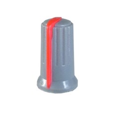 Buton pentru potentiometru, 12mm, plastic, gri-rosu, 12x18mm - 127070