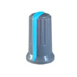 Buton pentru potentiometru, 12mm, plastic, gri-albastru, 12x18mm - 127073 Buton pentru potentiometru, 12mm, plastic, gri-albastru, 12x18mm - 127073