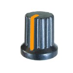 Buton pentru potentiometru, 15mm, plastic, negru-portocaliu, 15x15mm - 127081 Buton pentru potentiometru, 15mm, plastic, negru-portocaliu, 15x15mm - 127081