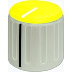 Buton pentru potentiometru, 20mm, plastic, gri-galben, 20x19mm - 127131