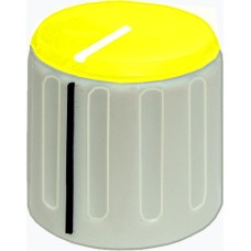 Buton pentru potentiometru, 20mm, plastic, gri-galben, 20x19mm - 127131