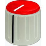 Buton pentru potentiometru, 29mm, plastic, gri-rosu, 29x19mm - 127140