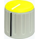 Buton pentru potentiometru, 29mm, plastic, gri-galben, 29x19mm - 127141
