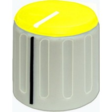 Buton pentru potentiometru, 29mm, plastic, gri-galben, 29x19mm - 127141