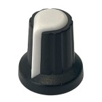 Buton pentru potentiometru, 15mm, plastic, negru-alb, 15x17mm, 157005 Buton pentru potentiometru, 15mm, plastic, negru-alb, 15x17mm, 157005