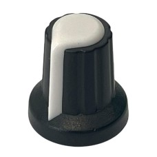 Buton pentru potentiometru, 15mm, plastic, negru-alb, 15x17mm, 157005 Buton pentru potentiometru, 15mm, plastic, negru-alb, 15x17mm, 157005