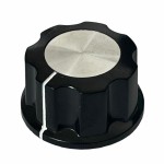 Buton pentru potentiometru, 16x27mm, plastic, negru, 157290