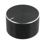 Buton pentru potentiometru, 30mm, aluminiu, negru, 30x16.8mm, 201906