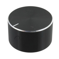 Buton pentru potentiometru, 30mm, aluminiu, negru, 30x16.8mm, 201906