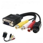 Convertor S-Video-VGA la TV, Cablu Adaptor RCA-Out - 128045