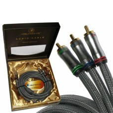 Cablu 3xRCA tata - 3xRCA tata, 1,8m, Gold Edition, Cabletech - 401949