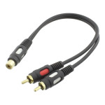 Cablu RCA mama la 2xRCA tata, lungime 25cm, L100800