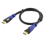 Cablu HDMI tata, HDMI tata, 0.5m, negru-albastru, Goobay, 72315, T199906