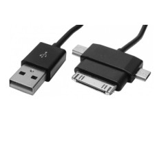 Cablu USB - micro USB, mini USB, mufa iPhone 3, 4, 1m - 173821