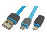 Cablu USB - micro USB, cu adaptor pentru iPhone 5, 1,5m - 173831 Cablu USB - micro USB, cu adaptor pentru iPhone 5, 1,5m - 173831
